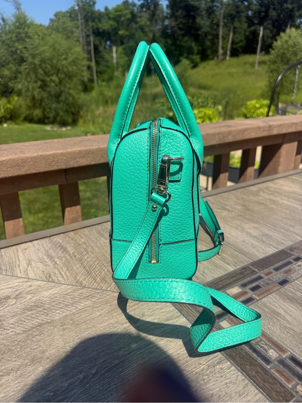 NWT Kate Spade New York Southport Avenue Alessa Satchel Turquoise Crossbody Bag - Picture 8 of 12